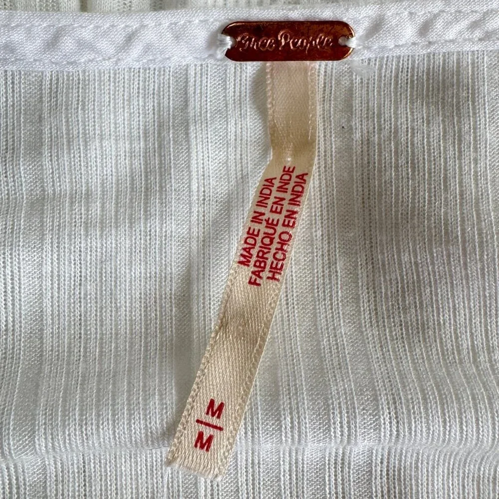 FREE PEOPLE Pretty Please Tunic Top in Ivory